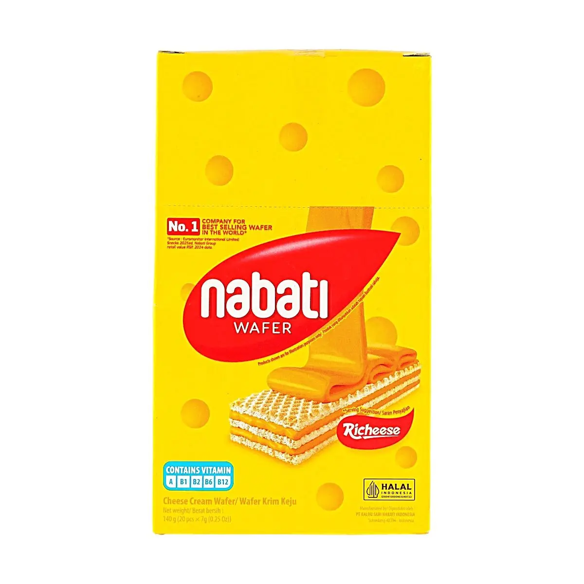 Nabati Richeese Cheese Wafer Rolls - Rich Cheese Flavor, Crispy & Light Snack, 140g