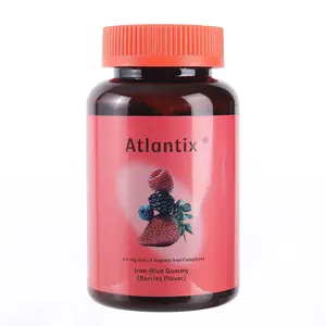 ATLANTIX Iron Gummies – Bioavailable 4-Source Iron with Heme Iron, Iron Bisglycinate & Hemoglobin Peptides, Vitamin C Absorption Support, Ginger Powder, Supports Healthy Iron Levels, 60 Gummies Daily Wellness