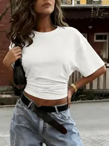 Women's Loose-Fitting Casual Solid Top, Stylish Comfortable Daily Wear, Perfect for Layering & Everyday