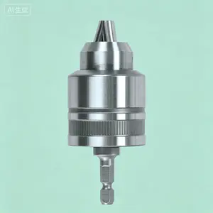 Keyless Drill Chuck, Grey Power Tool Accessory, Quick-Change Chuck for Drills, Secure Grip Replacement Chuck, Durable Keyless Chuck Attachment, Tool-Free Installation