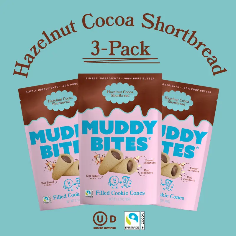 MUDDY BITES 3-PACK: Hazelnut Cocoa Shortbread