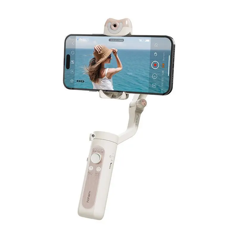 Hohem iSteady V2S Gimbal Stabilizer for Smartphone, AI Tracking, Gesture Control, 263g Portable and Foldable Gimbal with Fill Light, 3-Axis Gimbal for iPhone 17 series, Phone Stabilizer for Video Recording, Vlogging