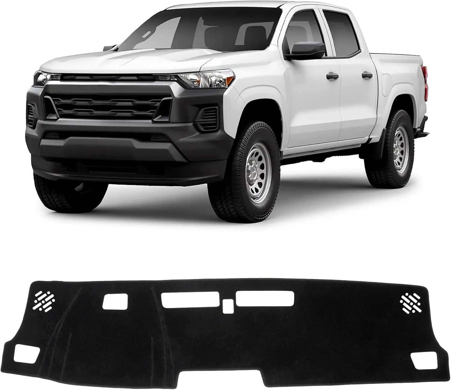 KUST Custom Fit Dashboard Cover for Chevy Chevrolet Colorado 2023-2026, Non-Slip Synthetic Polyester Car Accessories, UV Protection Sunshade Mat, No-Glare Comfortable-to-Touch Black Interior Accessory