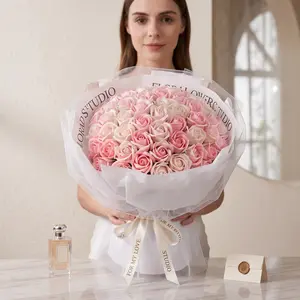 *52 Roses Soap Flower Bouquet with LED Lights - Eternal Love Gift for Her soap flower bouquet valentine's day gift anniversary gift for girlfriend preserved like rose bouquet long lasting rose bouquet