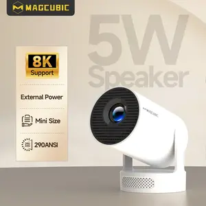 Magcubic HY300Pro+ 290ANSI Projector Upgraded HY300Pro BT5.4 WIFI6 8K 4K Decode Native 1280*720P 0.8:1 Throw Ratio Built-in Speaker & Appstore Allwinner H726 Home Cinema Mini Smart Portable