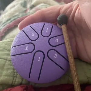 6 Tone Steel Tongue Drum, Portable Mini Steel Drum with Drumsticks, Musical Instrument for Relaxation, Camping, Meditation, Yoga, Percussion Instrument