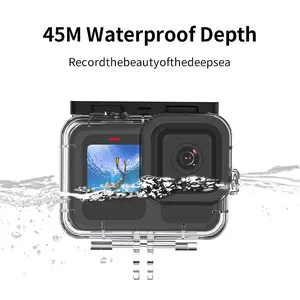 TELESIN 45M Waterproof Case for GoPro Hero 13/12/11/10/9 Black, Underwater Diving Protective Housing Shell with Bracket Mount for Scuba Snorkeling Accessory