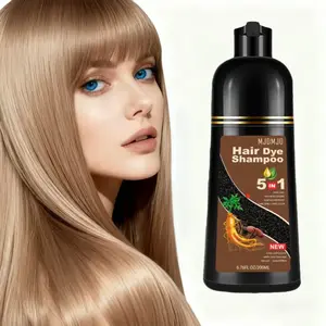 MJDMJD 5-IN-1 Herbal Formula Light Brown Hair Color Shampoo for Gray Hair Instant Hair Dye Shampoo,Hair Coloring in Minutes Natural and Long lasting color Hair Dye Shampoo for Men and Women,Ammonia-Free,200 ML Haircare