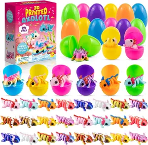 Mother Day  Gift 24 Pack Prefilled Easter Eggs with 3D Printed Axolotl Toys Figurines Set, Articulated  Toys for Kids Boys Girls Easter Egg Hunt Fillers Easter Basket Stuffers Axolotl Party Favor