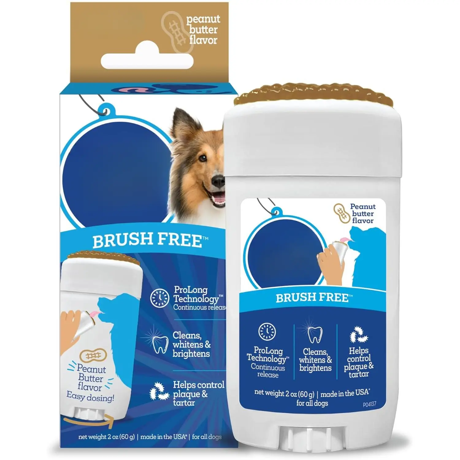 Peanut Butter Dental Gel for Dogs, Cleans Teeth and Freshens Breath, 2 oz 30 Day Supply, Reusable Oral Care Solution, Natural Flavor Pet Toothpaste, Long-Lasting Freshness spray function enamel repair cat  shed
