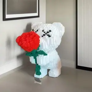 7192 Piece Cute Polar Bear Building Blocks Set, Interlocking Grains Series, Handmade 3D Mixed Color Puzzle, Ideal for Family Activities and Parties Over 14 Years