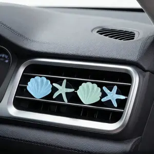 4pcs Cute Starfish Shell Car Air Vent Decor, Summer Ocean Car Ac Decoration, Women's Festival Party Gift, No Scent, Just for Decoration, Car Ornament, Car Interior Ornaments