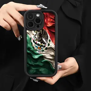 Compatible with iPhone 16 15 Pro Max Plus 14 13 12 11 X XR Eagle and National Flag Pattern Rugged Durable shockproof Anti-Scratch soft Silicone case Protector Screen Protector