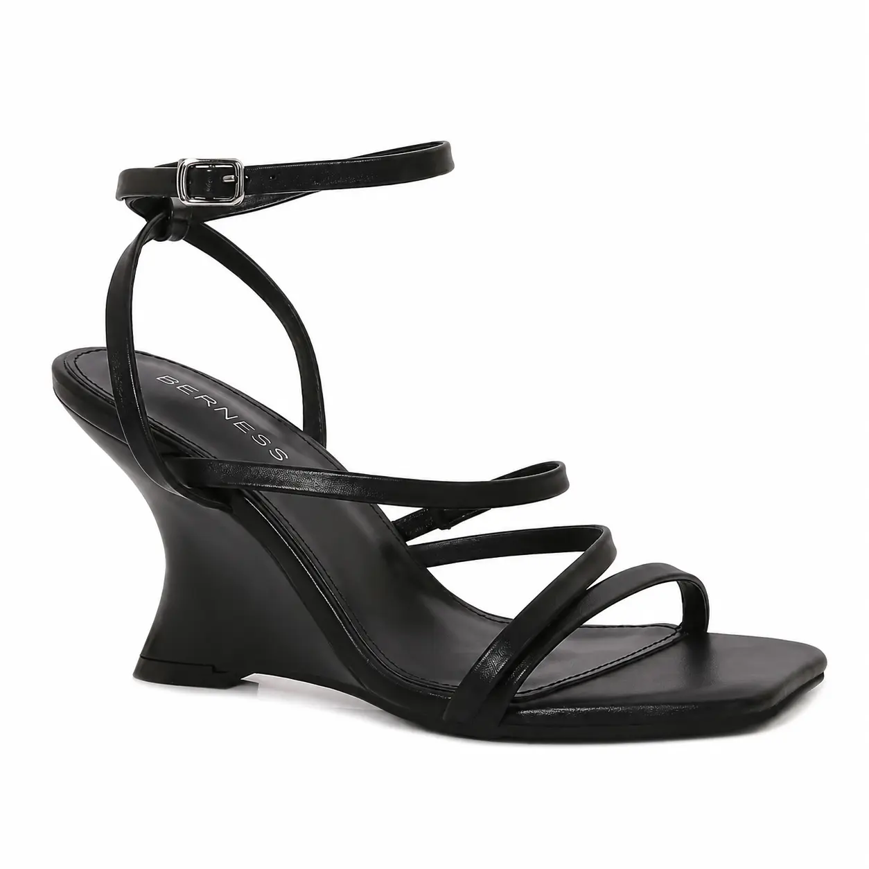 BERNESS Kyrie Women's Wedge Sandals, Strappy Square Toe Heels with a Sculpted Heel for Parties and Weddings, Sandals Women, Heels For Women