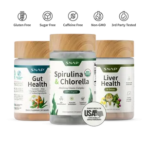 Snap Supplements – Gut Health + Spirulina & Chlorella + Liver Health Bundle – Natural Supplement Capsules – Support Digestive Health, Detox, and Gut Microbiome Balance