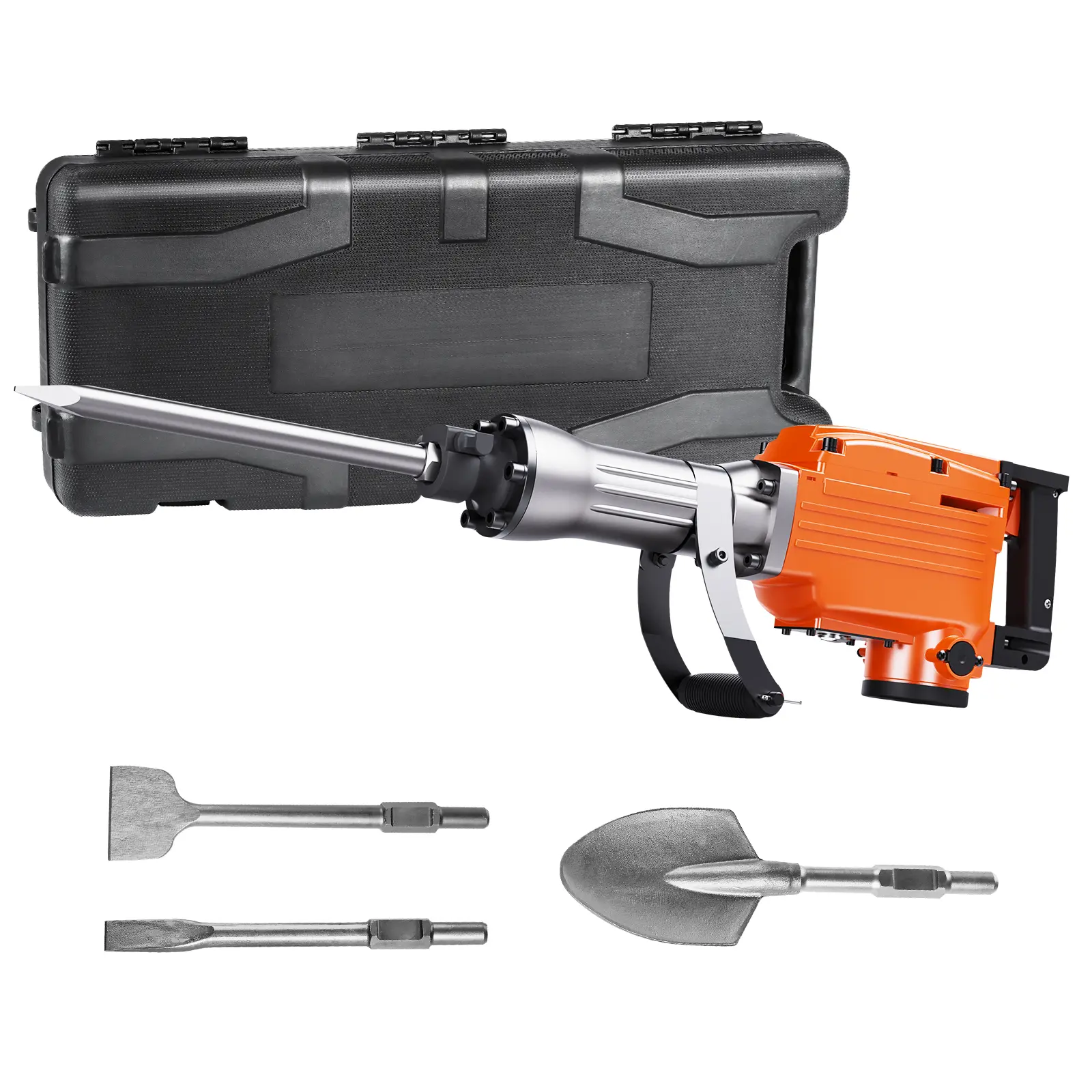 【Summerfinds】VEVOR Demolition Jack Hammer 2200W 1400 BPM Jack Hammer Concrete BreakerHeavy Duty Electric Jack Hammer 6pcs Chisels Bit with Gloves360°C Swiveling Front Handle for Trenching and Breaking Holes