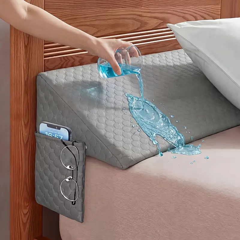 Bed Wedge Pillow for Mattresses, Filler for Beds, Closer for Headboards, Sleeping Pillows Against Headboards Or Walls, Featuring A Removable Cover, for Room Decor Designed to Help with Snoring, Machine Mattress Wedge with Filling, Mother's Day Gifts.