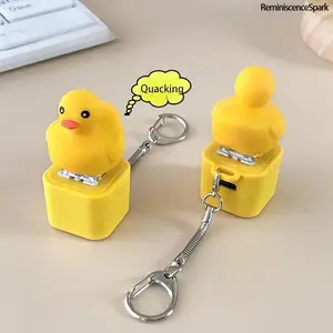 2026 New Spinning Quack Duck Keychain - Type-C Rechargeable Light-Up Fidget Toy, 360° Rotation, Real Sounds, All-Occasion Gift for Kids Stress Relief (Sports & Outdoor Fan Shop Premier League Accessory)