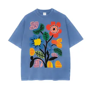 Scandinavian Theme Flower T-Shirt, Nordic Shirts, Bold Floral Gift, Flower Tees for Her