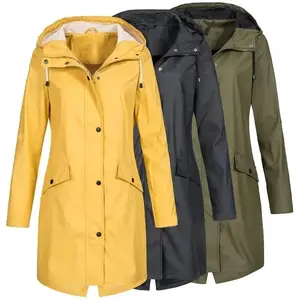 Waterproof Rain Coat Long Raincoats Jacket Waterproof Raincoats Feminina Gifts Outdoor Ride A Bike Mountaineering Jackets Women Green