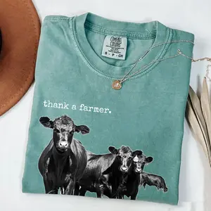 Comfort Colors Thank A Farmer Graphic Shirt, Support Local Farmers Crewneck, Agriculture Shirt, Western Cow Shirt, Comfort Colors Shirt