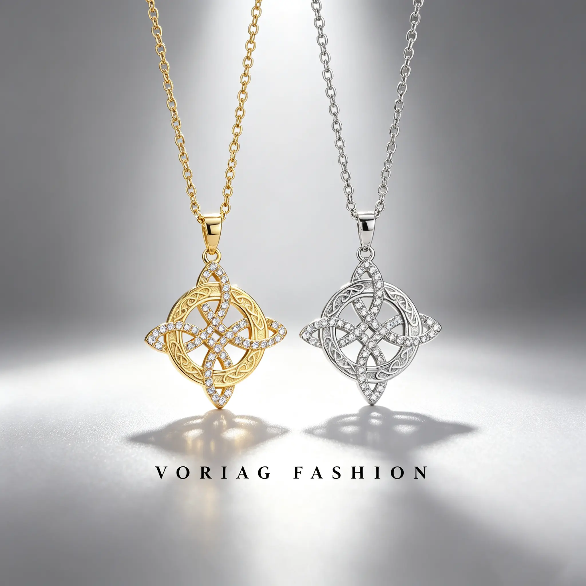 Celtic witch's knot necklace, a fashionable and unique women's accessory, suitable for couples as a gift, engagement, or wedding attire.