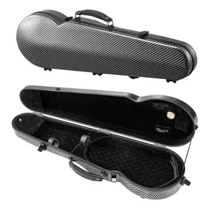 【Summervibes】VEVOR 4/4 Full Size Violin Case,  , Built-in Hygrometer, Lightweight Portable Travel Carrying Bag, with Plush Lining, Dual Shoulder Straps, Anti-Scratch, Professional Triangular Shape, for Violin, Black