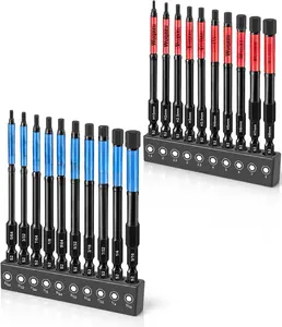 20 count 4" Hex Bit Set (Metric & SAE), High-Torque Impact Allen Bits,  S2 Steel 1/4" Hex-Shank,  CNC Tips for Impact Drivers & Drills