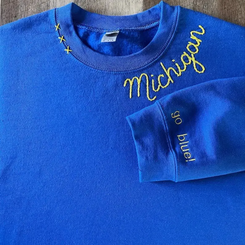 Custom Hand Embroidered State / College / Game Day / Name Sweatshirts. Customize your own Sweatshirt