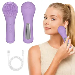 Electric Face Cleansing Brush, Rechargeable Silicone Facial Scrubber, Facial Cleansing Instrument, Exfoliating and Massaging, Unisex, Perfect Mother's Day Gift