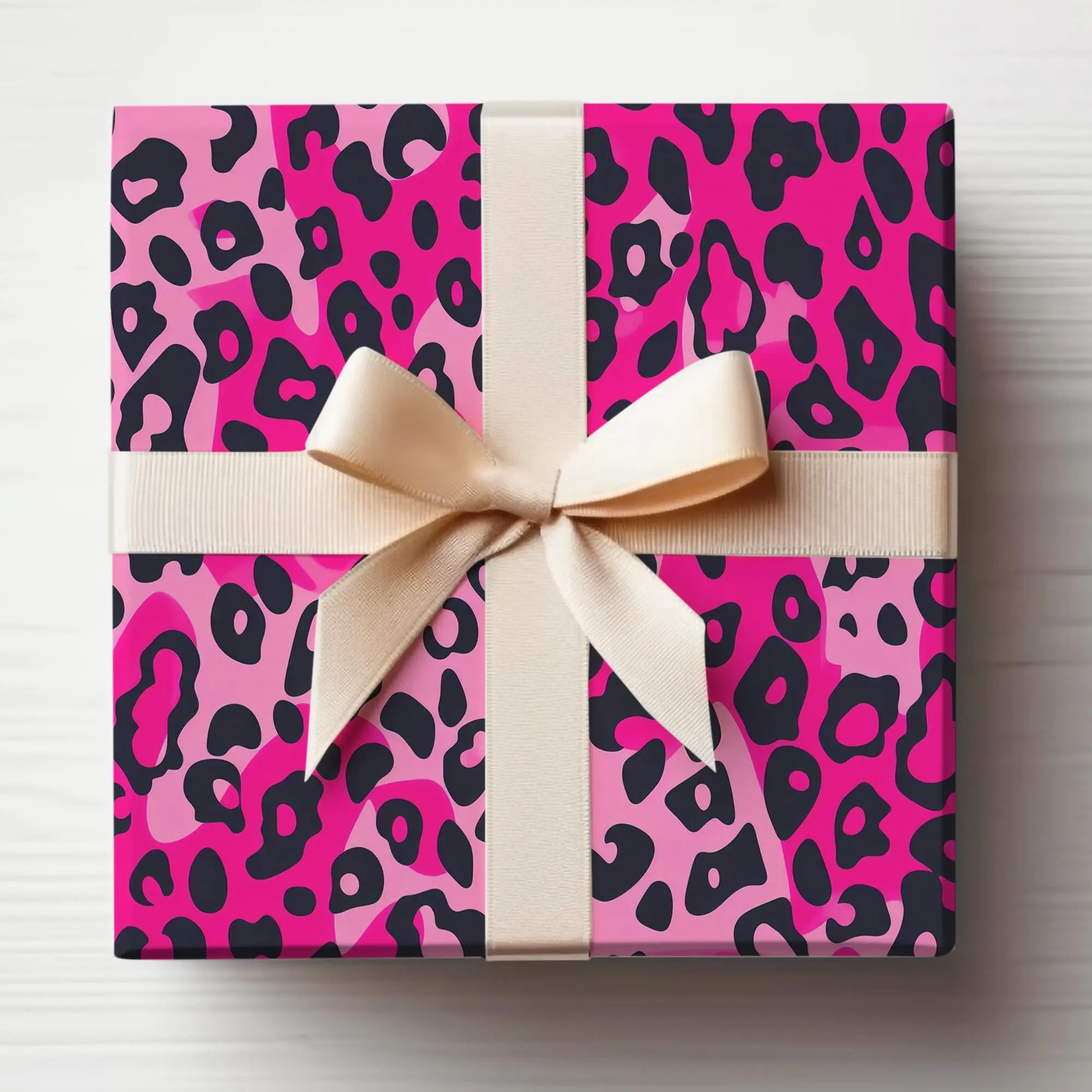 Neon Pink Cheetah Wrapping Paper Animal Print Gift Wrap Roll Hot Pink Wrapping Paper Roll Wild Thing Wrapping Paper Roll