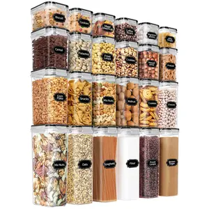 Airtight Food Storage Containers Set with Lids - 24 PCS, BPA Free Kitchen and Pantry Organization, Plastic Leak-proof Canisters for Cereal Flour Sugar