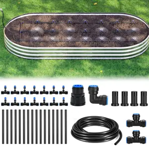Raised Bed Drip Irrigation Kit Medium, DIY Garden Grid Watering System, Garden Irrigation System, for Flower Bed up to 3 x 8FT