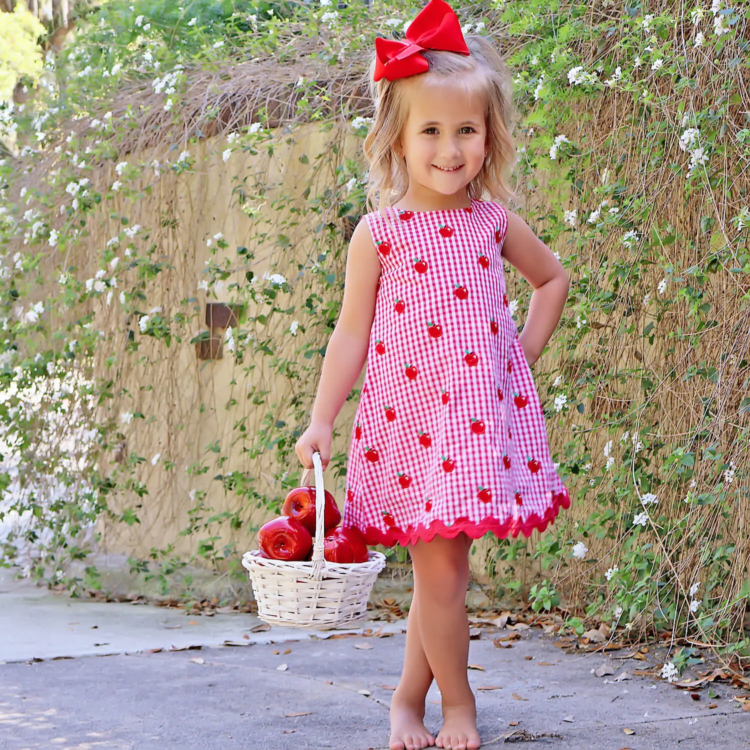 Tiny Apples Red Gingham Eleanor Dress - Sweet Back to School Outfit for Girls