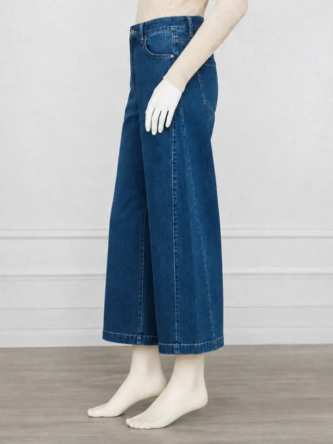 Charlie B Wide Leg Stretch Denim Pants with Side Panel