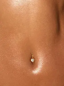 Hypoallergenic Clicker Belly Button Rings 14G Heart Dangle Belly Navel Rings for Women Surgical Steel Navel Belly Button Piercing Jewelry Fashion Body Jewelry