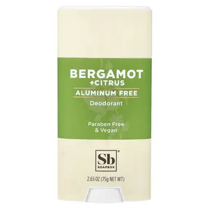 Soapbox Aluminum Free Deodorant, Bergamot + Citrus, 2.65 oz (75 g)