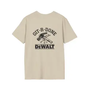 Git-R-Done Dewalt Work Apparel Softstyle T-Shirt, Funny Work Shirt, Carpenter Gift, DIY Enthusiast Tee, Construction Humor Apparel, Labor Day Shirt