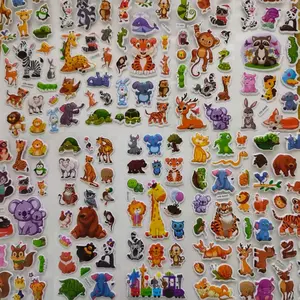 10 sheets of animal-themed stickers with various designs including lions, tigers, zebras, giraffes and monkeys. Suitable for scrapbooks, school rewards, stationery, luggage DIY and holiday gifts