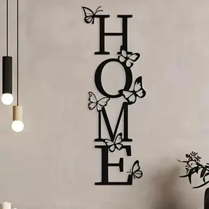 Butterfly Pattern Wall Decor, Modern Metal Home Sign, Artistic, Wall Hanging Decor for Home Living Room Bedroom, Home Decor, Room Decor, Ornaments, Decoration
