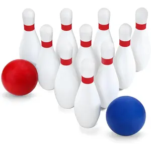 Bowling Set with 10 Soft  Bowling Pins & 2 Balls, Indoor Outdoor Bowling Toys for  3-8