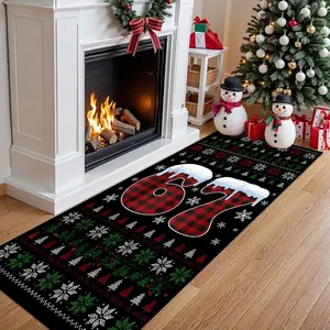 Long Rug 67 Number Pattern Bedroom Carpet, Cartoon Christmas Mat, Soft Non-Slip Absorbent Area Rug, Indoor Outdoor Home Decor