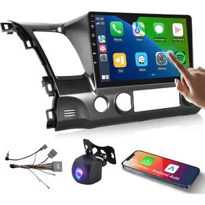 [2+64GB/Android 13] for Honda Civic 2006 2007 2008 2009 2010 2011 Wireless Carplay Android Car Stereo Support Android Auto with GPS Navigation AHD Backup Camera FM RDS Radio Receiver EQ SWC 4G+64G