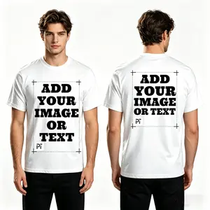 Personalized Custom Men's T-Shirt, Casual Pure Cotton Short Sleeve Printed Tee. Graduation Season - Your Text/Image/Family Photo/Pet Picture/Company Logo/Work Uniforms/Couples/Friends, Anniversary/Thanksgiving/Easter