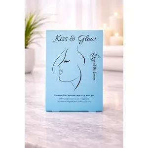[Beyond The Cream] Kiss & Glow Premium Bio-Cellulose Face & Lip Treatment Masks Set. Hyaluronic Acid Dewy Restore Moisture Nourishing Hydrating Vegan. Made in Korea