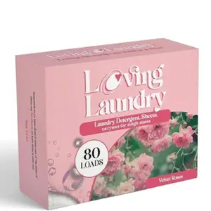Loving Laundry Detergent Sheets VELVET ROSES - Hypoallergenic, Ultra Concentrated, Travel & Space Use, Two Stain Fighting Enzymes, Eco-Friendly & Sustainable