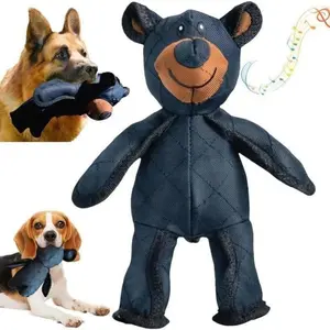 Chew-Resistant Plush Dog Toy, Extra Large Stuffed Bear with Expressive Eyes, Canvas Material, Ideal for All Breeds