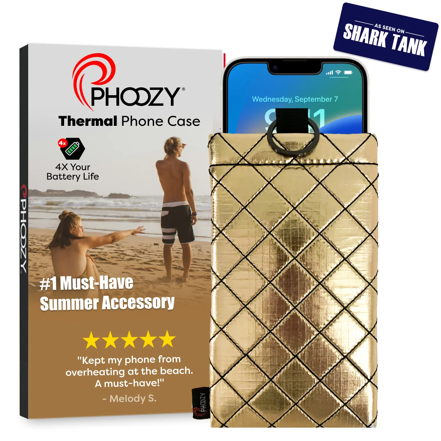 PHOOZY Thermal Phone Case - Apollo II Series: Cell Phone Pouch with AGION Lining Prevents Overheating, Extends Battery Life, Provides Drop Protection and Floats in Water