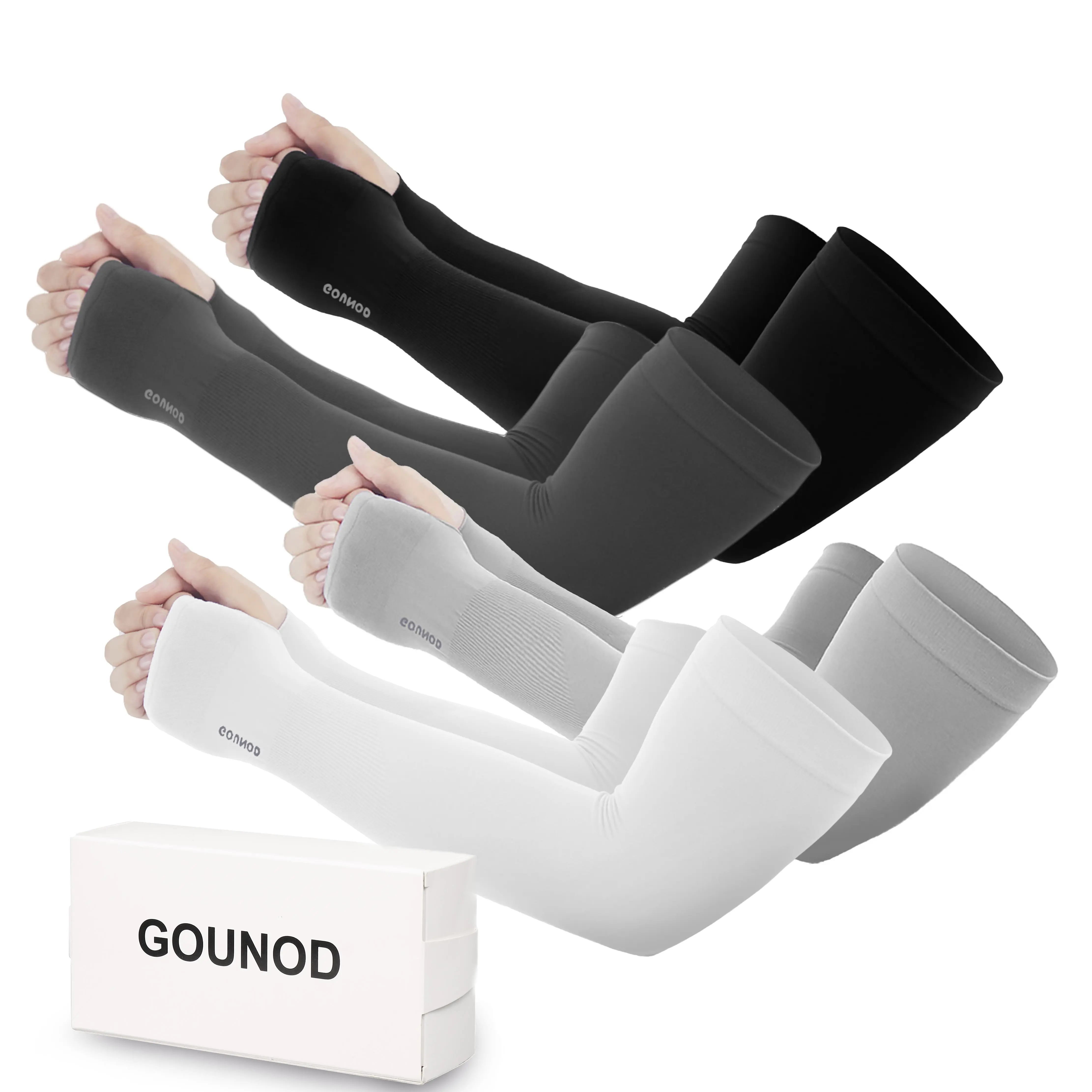 GOUNOD Sun Protection UV Garden Arm Sleeves with Thumb Hole Watch Hole for Men Women UPF 50+ Compression Cooling Football Sleeves Breast Cancer Awareness fallfreshness sport gloves #Summervibes summerwins,summerwins,father'sdaygifts,campingessentials,camp