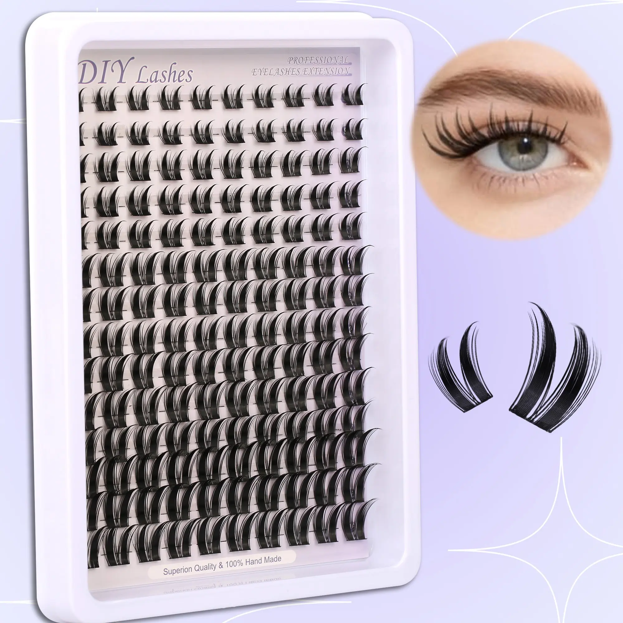 Bunny Anime False Lashes, Eyelash Wispy, Diy Dramatic Lashes, Synthetic Eyelash Extension, Mixed Length 8-16mm, 140pcs Delicate Band Natural Lashes, Solid Form, Perfect for Manga Style Makeup, DIY Eyelash Extensions